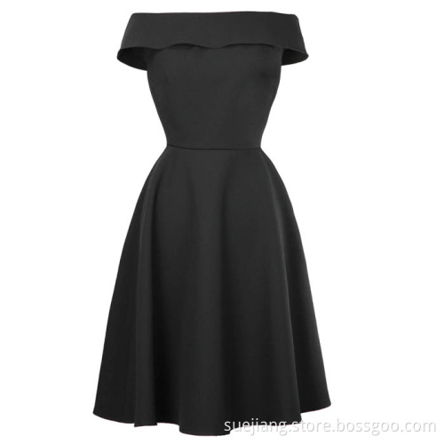 Off The Shoulder Retro Vintage Dress For Lady